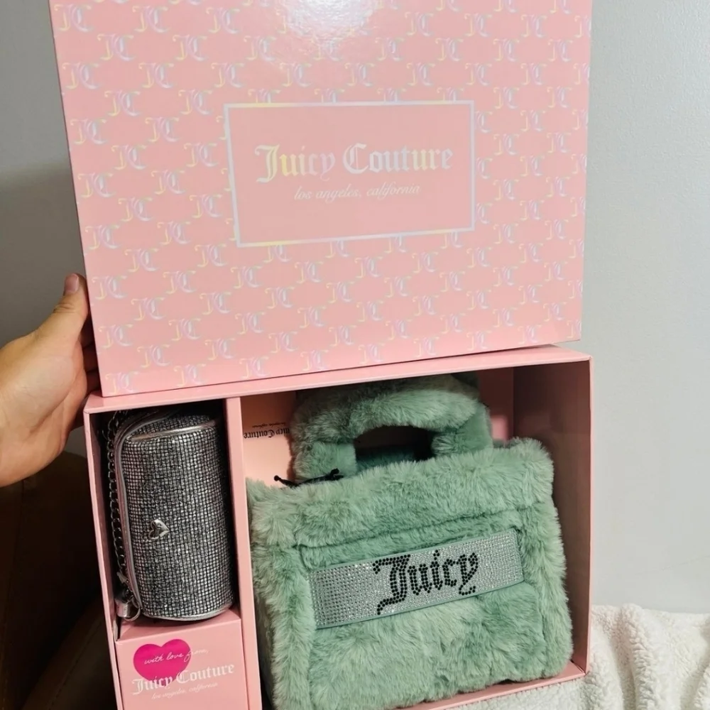 💚🔹️JUICY COUTURE 🔹️cool Blue mini tote and barrel coin purse Set
